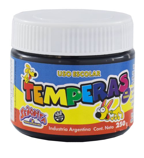 Témpera Señorita Pote Negro 250ml