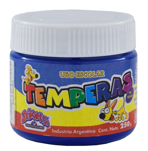 Témpera Señorita Pote Azul Medio 250ml