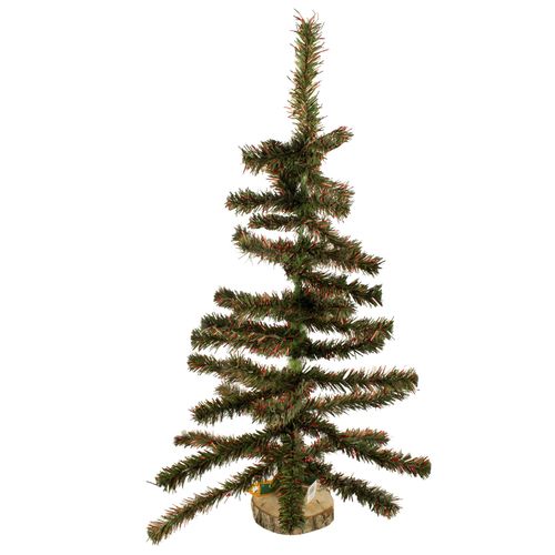 Arbol Navideño Verde con Rojo para Mesa 60cm