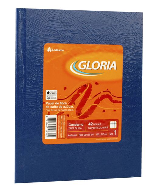 Cuaderno T.Dura Gloria 42 Hj Cuadriculado Azul