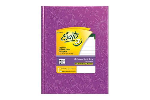Cuaderno T.Dura Exito 3 100 Hj Lila Rayado