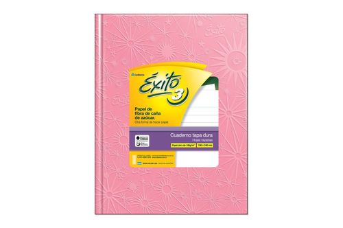 Cuaderno T.Dura Exito 3 100 Hj Rosa Rayado