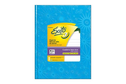 Cuaderno T.Dura Exito 3 100 Hj Turquesa Rayad