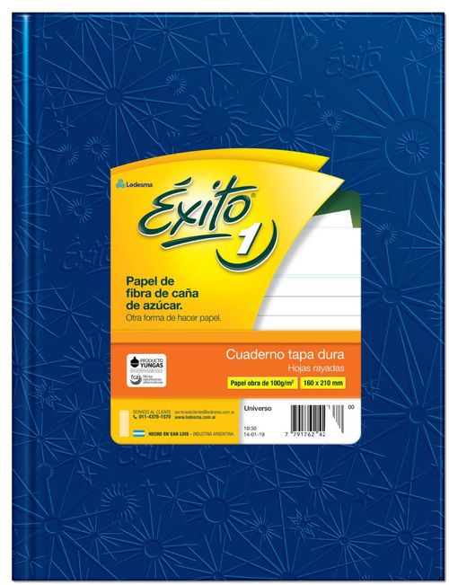Cuaderno T.Dura Exito 48 Hj Rayado Azul