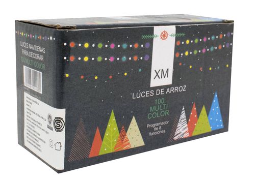 Adorno Navideño Genérica 100 Luces Arroz Multicolor