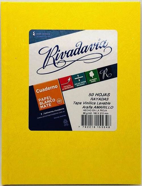 Cuaderno T.Dura Rvd 50 Hj Rayado Amarillo