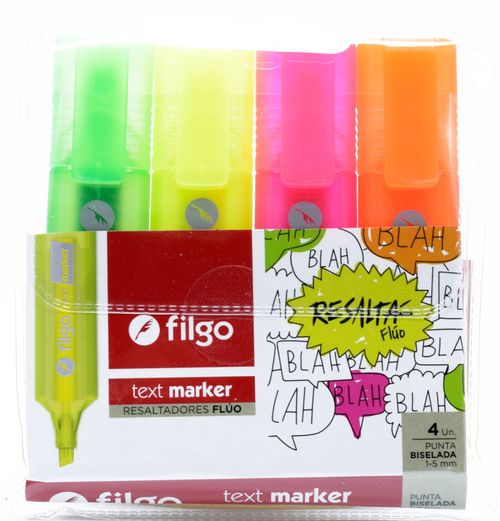 Resaltadores Filgo Text Flúo 4