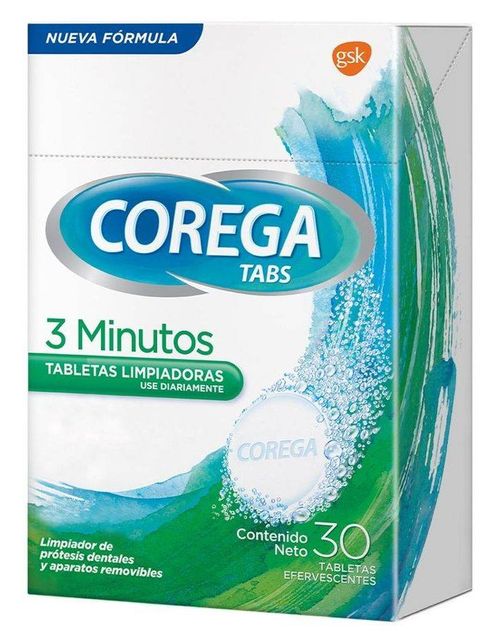 Tabletas Corega 3 Minutos 30Un