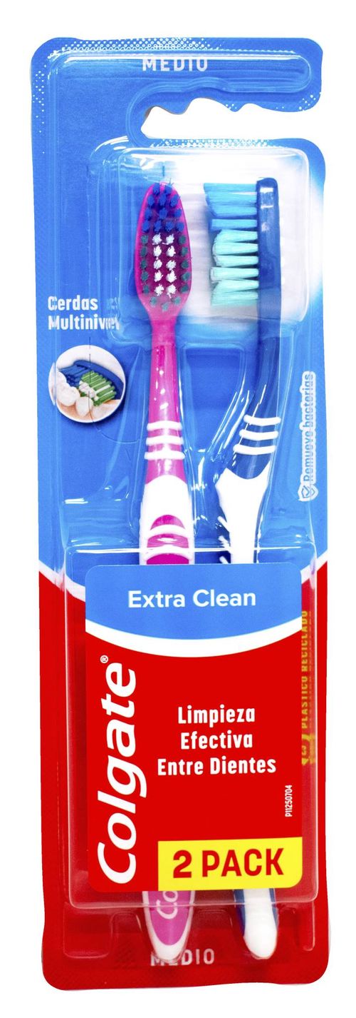 Cepillos Dentales Colgate Extra Clean Med 2