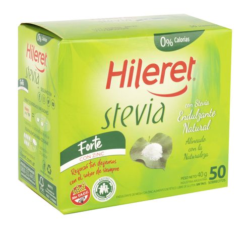 Edulcorante Hileret Stevia Sobres 50