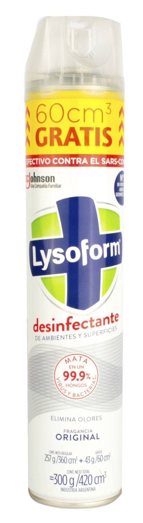 Desinfectante Lysoform Aero Original Promo 420ml