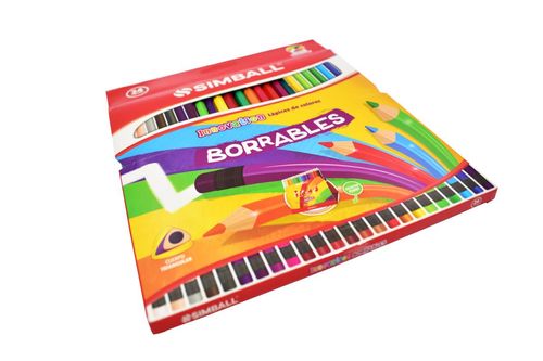 Lápices de Color Simball Innovation Borrables 24Pz