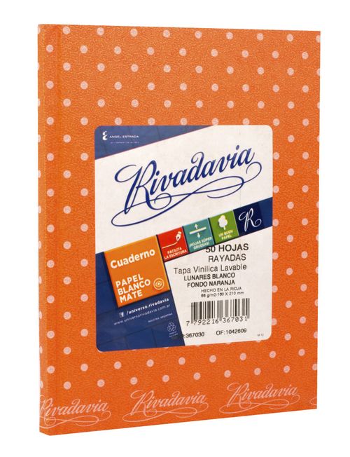 Cuaderno T.Dura Rvd 50 Hj Raya Lunar Naranja