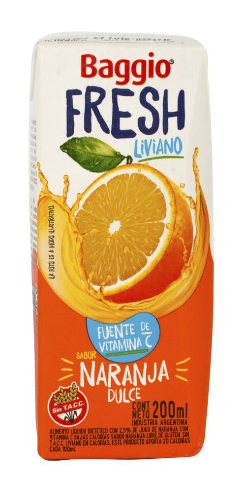 Jugo Baggio Fresh Naranja Dulce 200ML