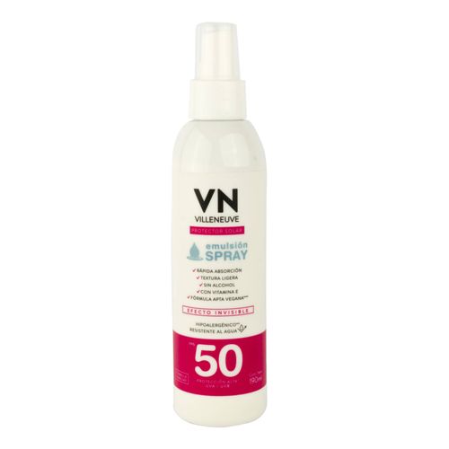 Protector Solar Villeneuve Spray Emul FPS 50 190ML