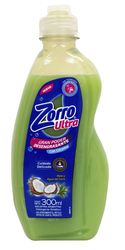 Detergente Zorro Ultra Aloe Vera-Coco Botell 300ml