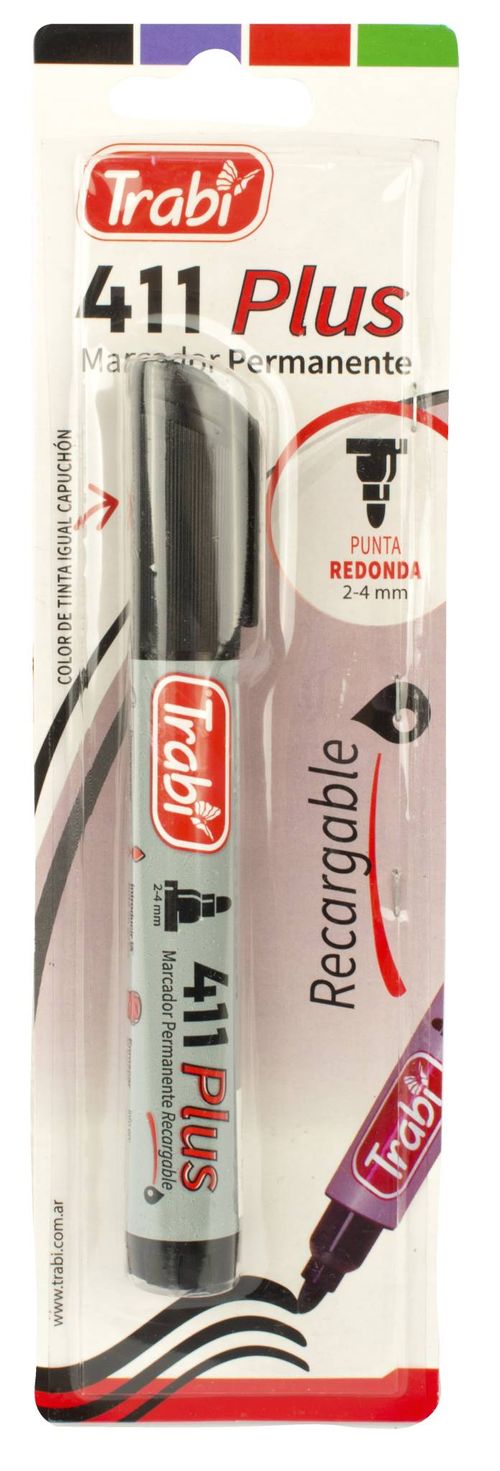 Marcador Trabi Perman.411 P/R Negro Blister