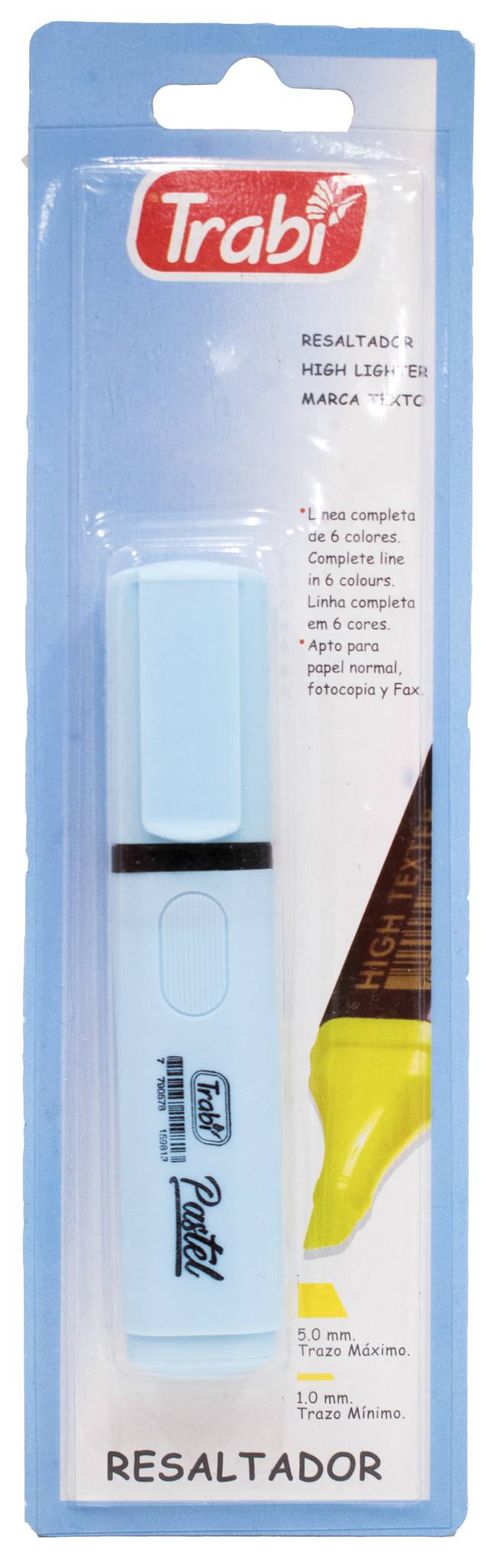 Resaltadores Trabi Pastel Celeste Blister