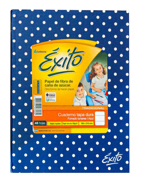 Cuaderno T.Dura Exito 48 Hj Lunar Azul