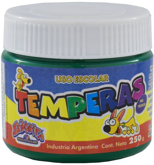 Témpera Señorita Pote Verde Medio 250ml