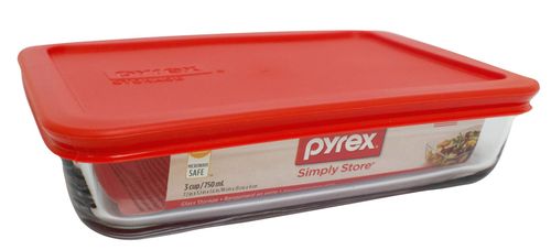Hermético Rectangular Tapa Roja 18x13cm