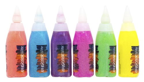 Adhesivos Glitter Flúo Magicolor Surtido 6