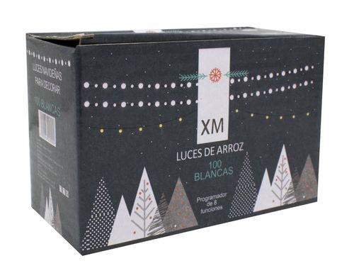Adorno Navideño Genérica 100 Luces Arroz Blancas