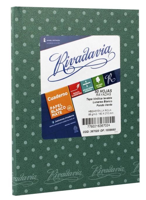 Cuaderno T.Dura Rvd 50 Hj Raya Lunar Verde