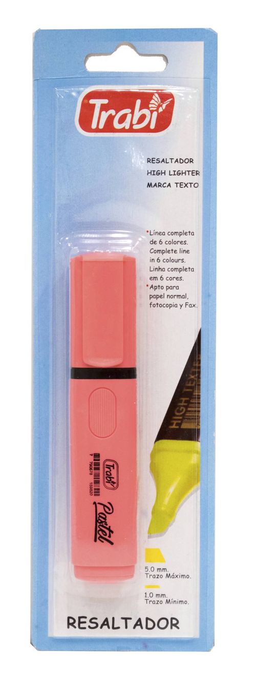 Resaltadores Trabi Pastel Coral Blister