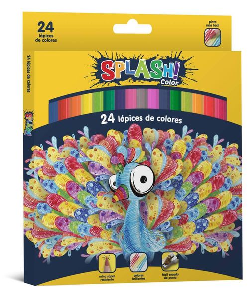 Lápices Splash de Colores 24 Un
