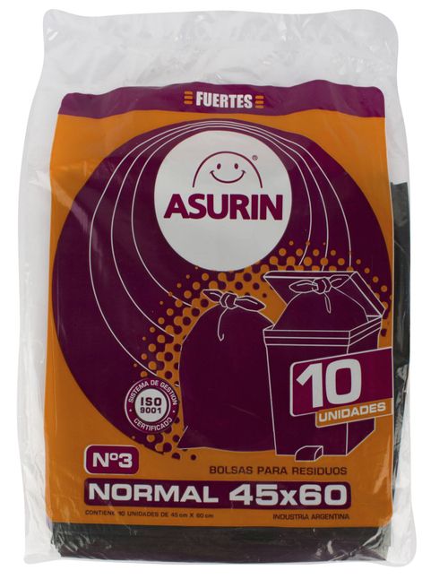 Bolsas Residuos Asurin Plana 45x60 10