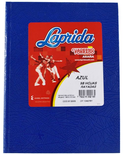 Cuaderno T.Dura Laprida 98 Hj Rayado Azul