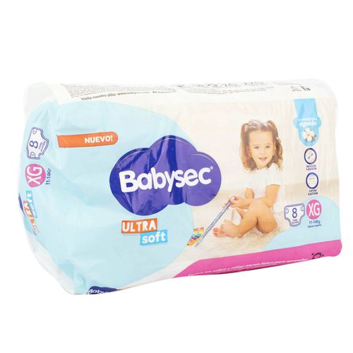 Pañales Bebés Babysec XG Ultrasoft 8