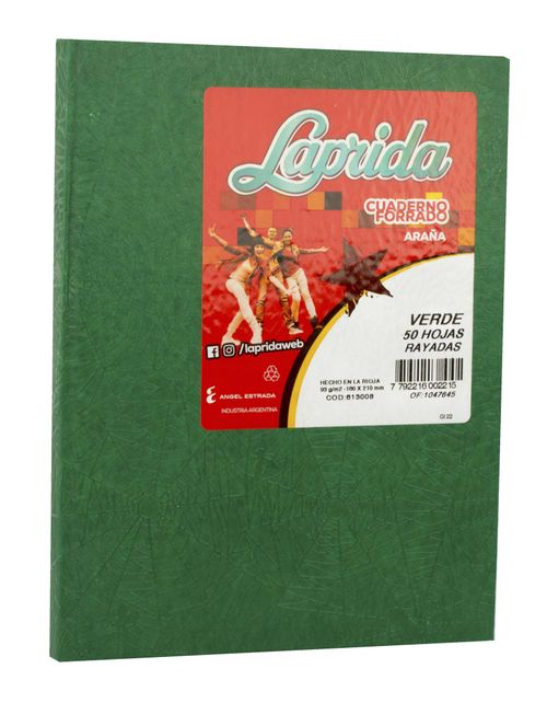 Cuaderno T.Dura Laprida 50 Hj Rayado Verde