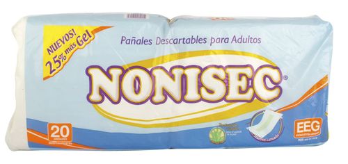 Pañales Adultos Nonisec Xxg con Gel 20 Un