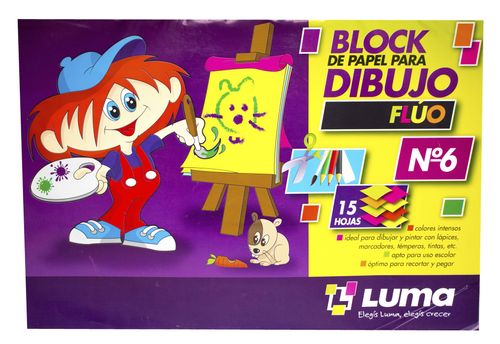 Block Dibujo Luma N 6 15 Hojas Flúo