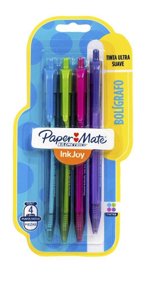 Bolígrafos Paper Mate Inkjoy 100 Retrátil Fun 4 Un