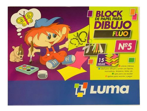 Block Dibujo Luma N 5 15 Hojas Flúo