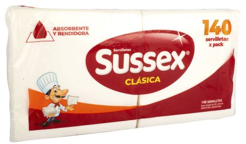 Servilletas Sussex Blanca 30x30 140 Un