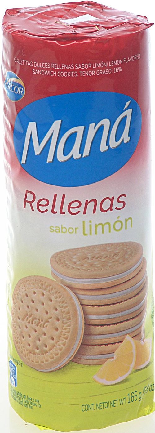 Galletas Maná Rellenas Limón 152g
