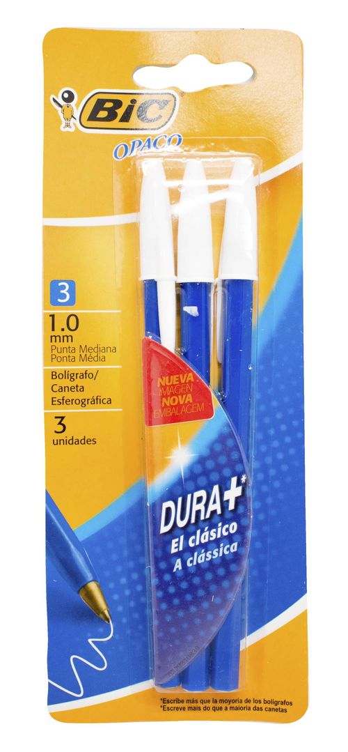 Bolígrafos Bic Opaco Azul Flow Pack 3