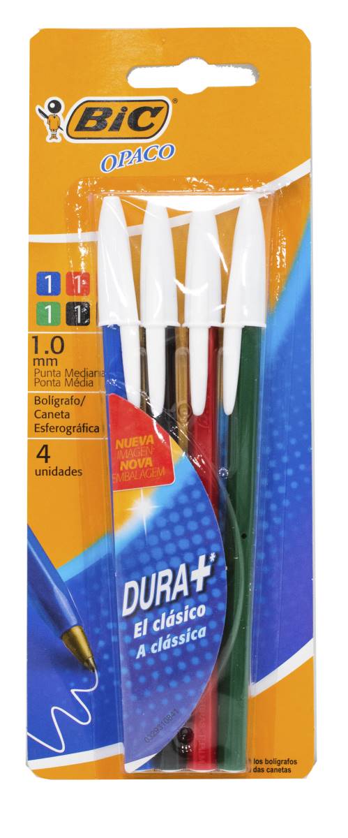 Bolígrafos Bic Opaco Surtidos Flow Pack 4 Un