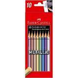 Lápices Faber Metálico de Colores 10 Un