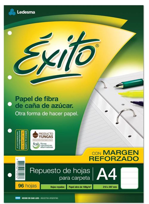 Repuesto A4 Exito 96 Hj con Margen Rayado