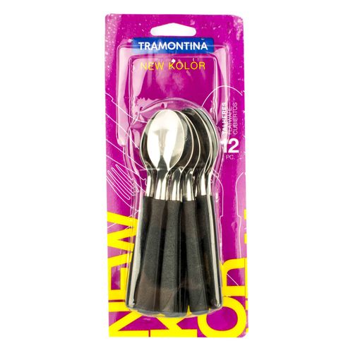 Cucharas Tramontina para Té New Color Negro 12