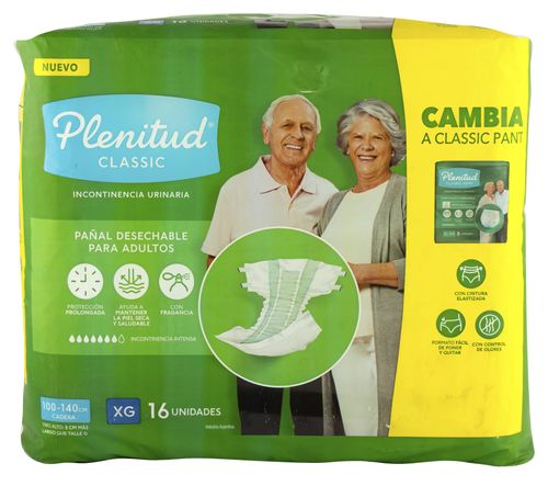 Pañales Adultos Plenitud Xg Classic 16