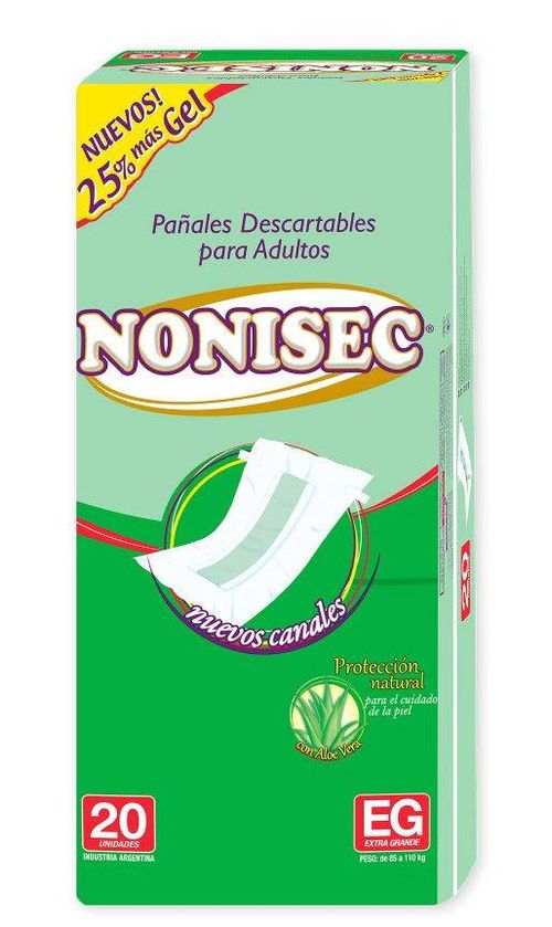 Pañales Adultos Nonisec Xg con Gel 20