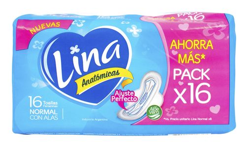Toallas Femeninas Lina Anatómica Normal 16