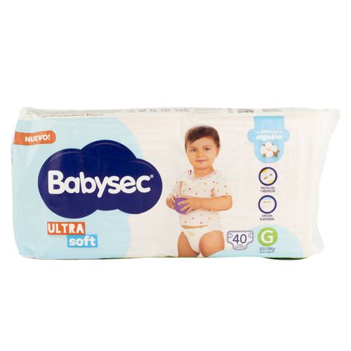 Pañales Bebés Babysec G Ultrasoft 40