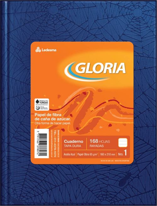 Cuaderno T.Dura Gloria 168 Hj Rayado Azul